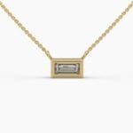 baguette diamond bezel necklace: 0.5 ctw, free shipping