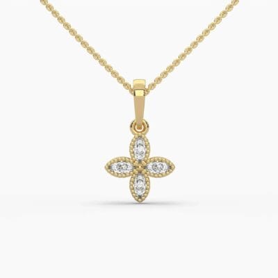 0.25ctw marquise lab grown diamond pendant necklace | 14k gold