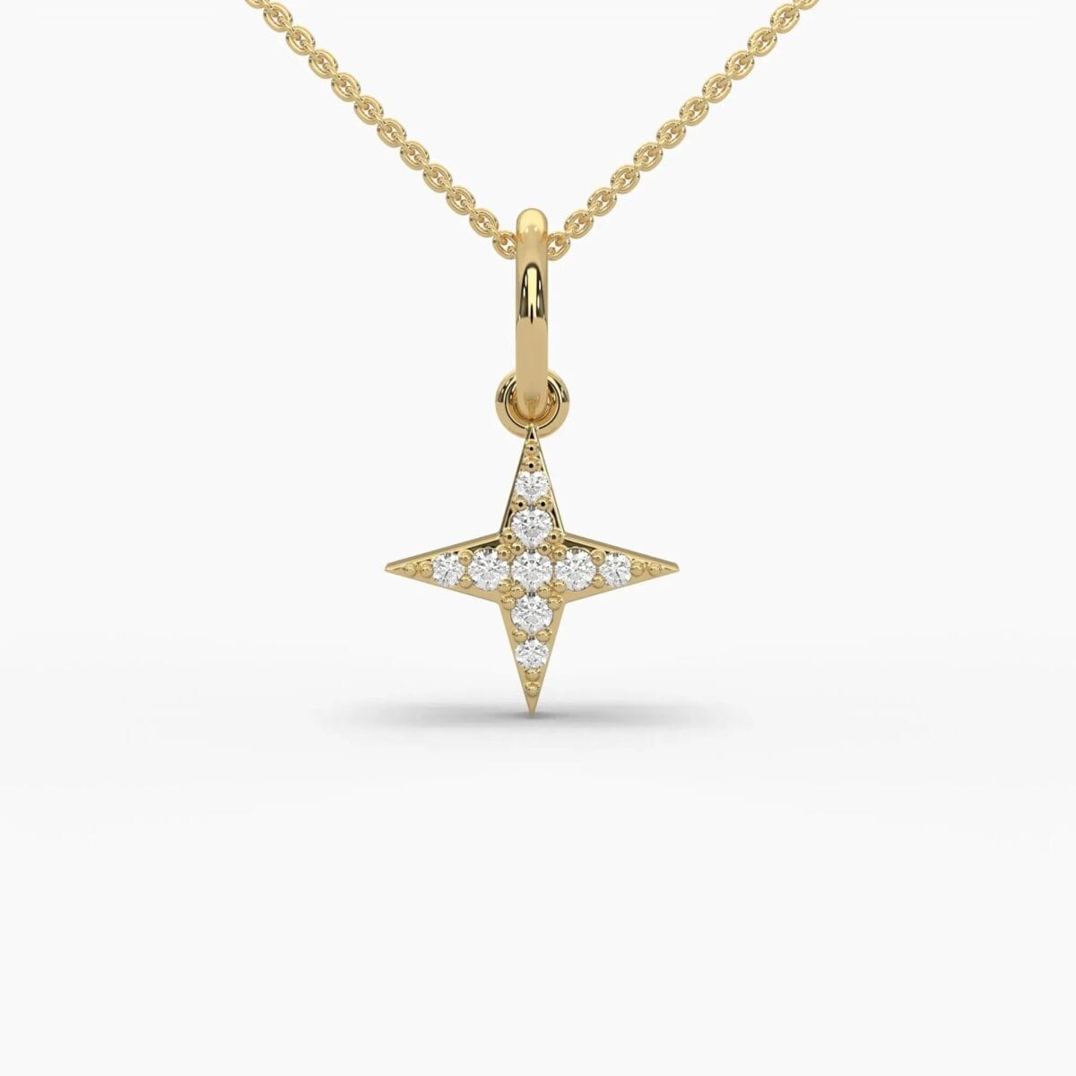 round star pendant necklace: fashionable 14k gold & diamond