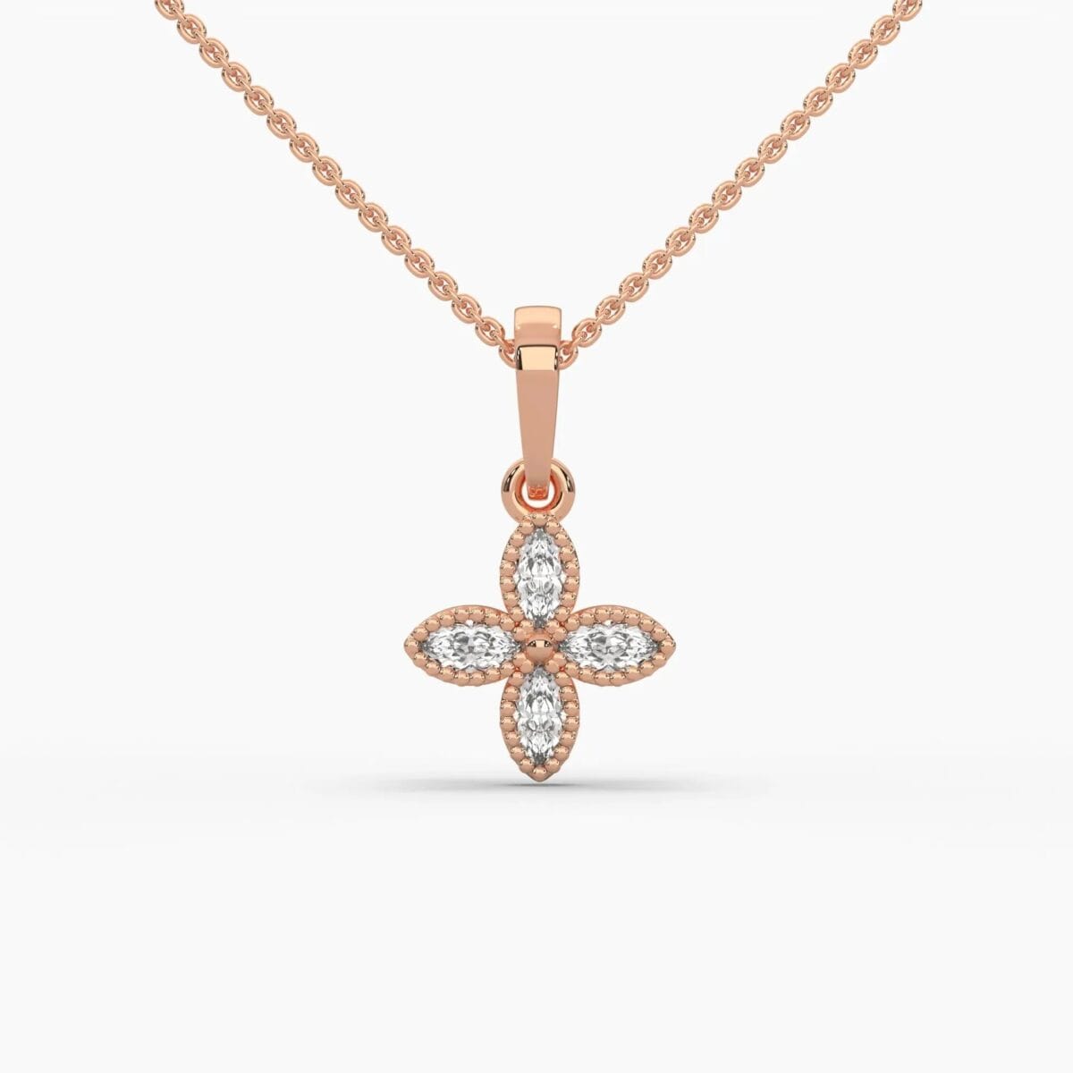 0.25ctw marquise lab grown diamond pendant necklace | 14k gold