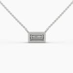 baguette diamond bezel necklace: 0.5 ctw, free shipping