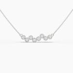 round lab grown diamond bubble bezel pendant necklace