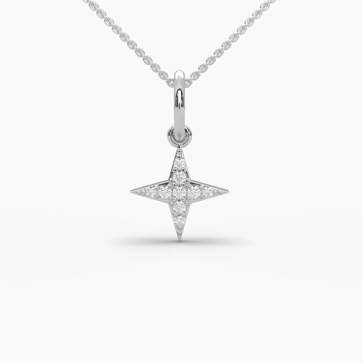 round star pendant necklace: fashionable 14k gold & diamond