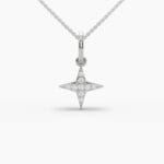 round star pendant necklace: fashionable 14k gold & diamond