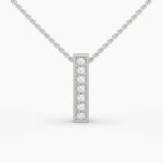 0.1ctw round lab grown diamond bar necklace | 14k gold