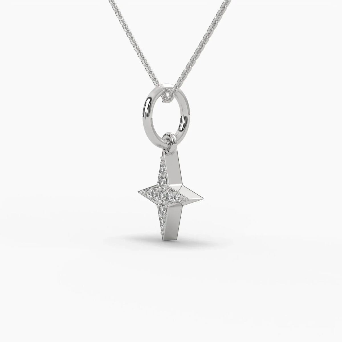 round star pendant necklace: fashionable 14k gold & diamond