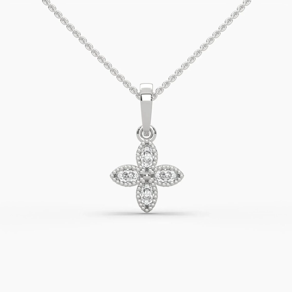 0.25ctw marquise lab grown diamond pendant necklace | 14k gold