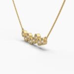 round lab grown diamond bubble bezel pendant necklace