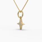 round star pendant necklace: fashionable 14k gold & diamond
