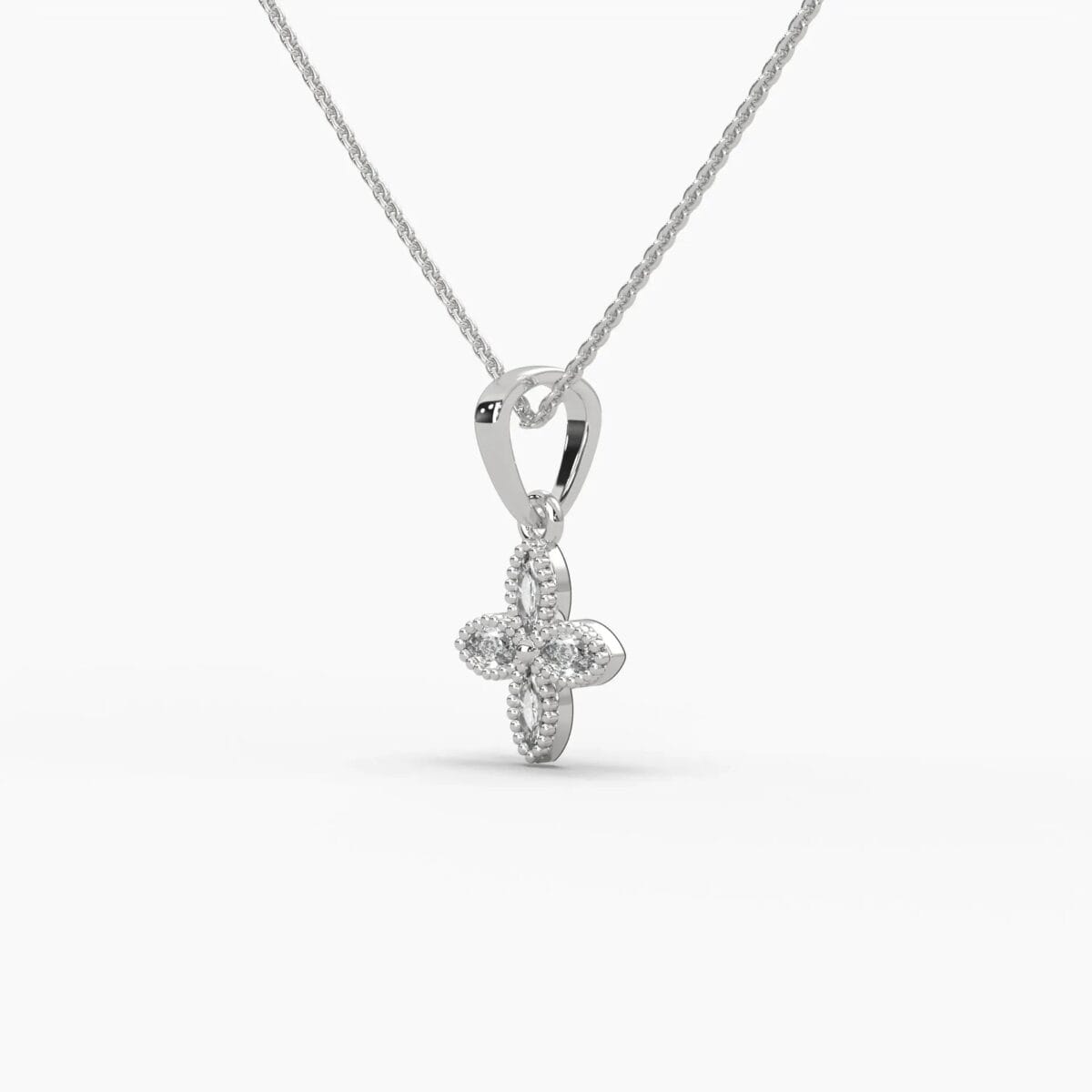 0.25ctw marquise lab grown diamond pendant necklace | 14k gold