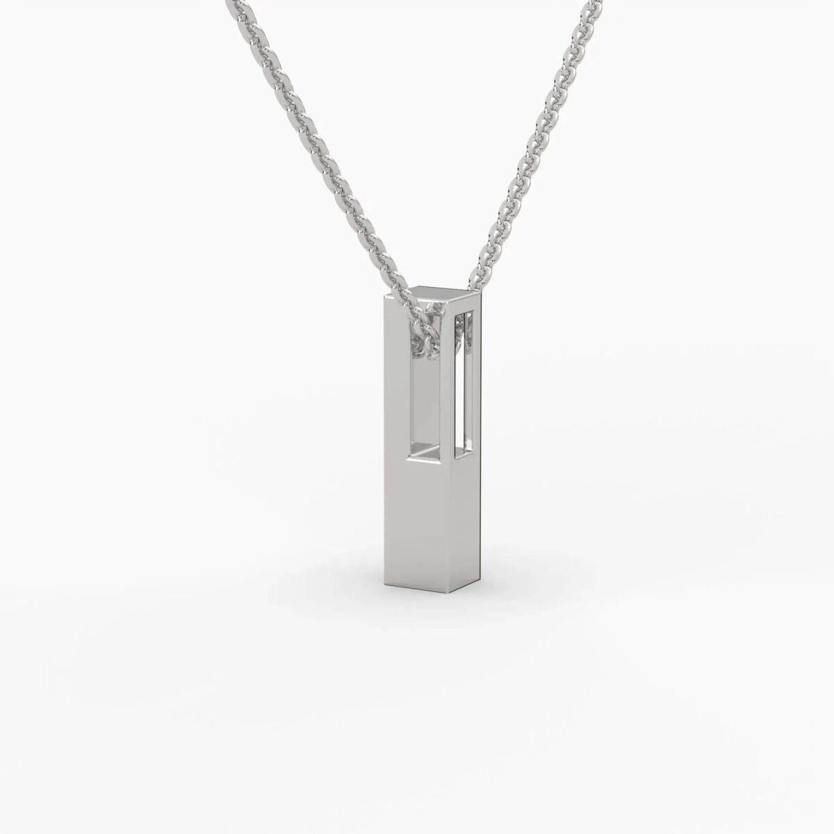 0.1ctw round lab grown diamond bar necklace | 14k gold