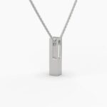 0.1ctw round lab grown diamond bar necklace | 14k gold