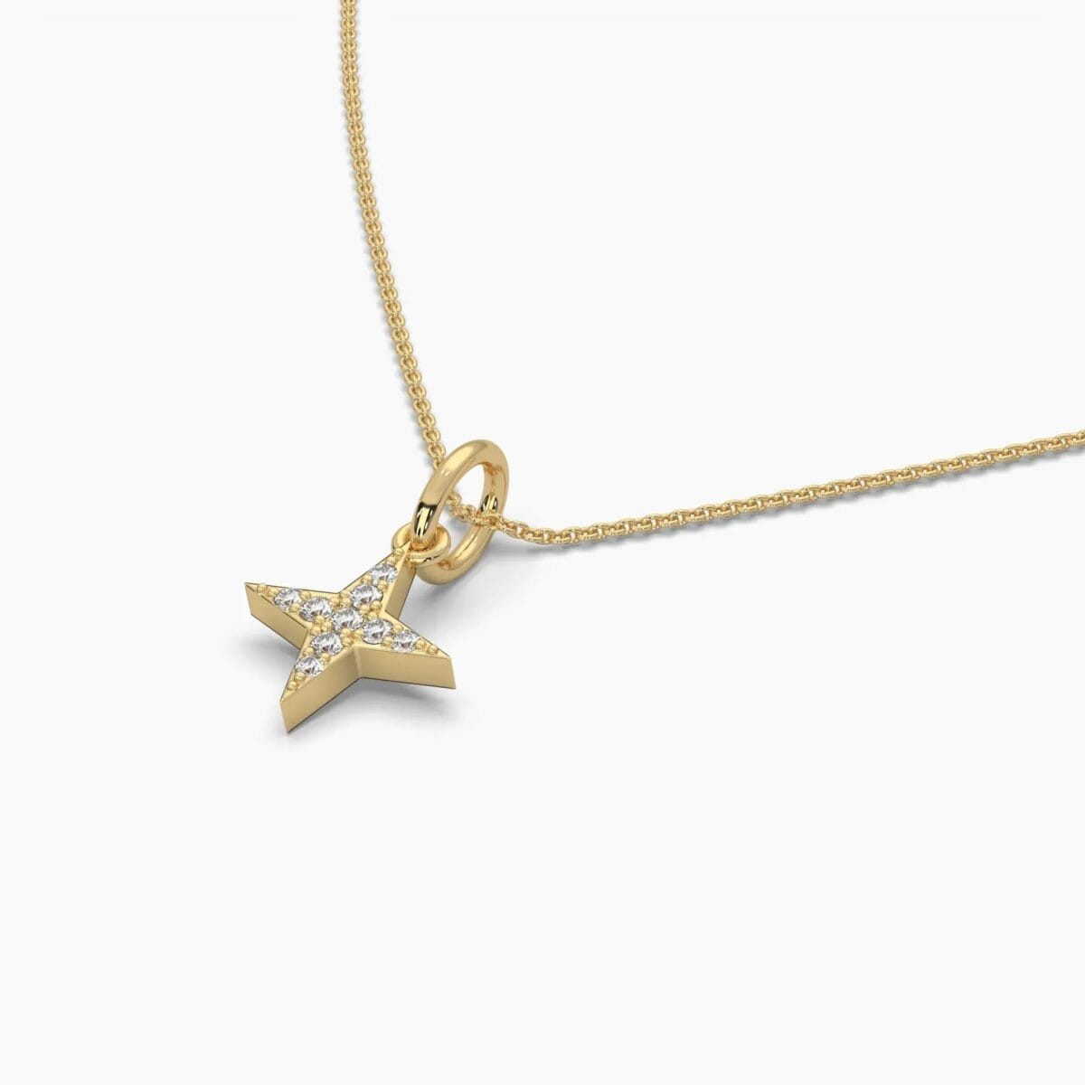 round star pendant necklace: fashionable 14k gold & diamond