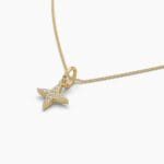 round star pendant necklace: fashionable 14k gold & diamond