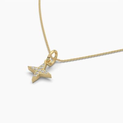 round star pendant necklace: fashionable 14k gold & diamond