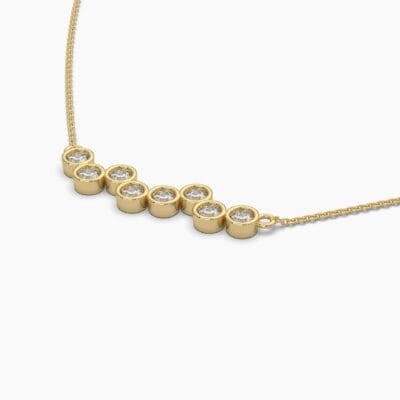 round lab grown diamond bubble bezel pendant necklace