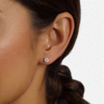 lab grown diamond round 4 prong stud earrings