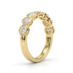 seven stone lab grown diamond bezel ring