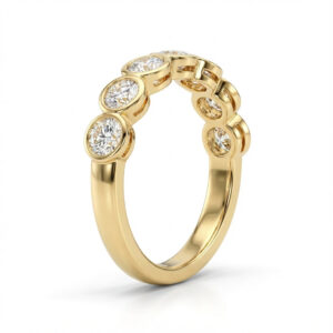 seven stone lab grown diamond bezel ring