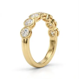 seven stone lab grown diamond bezel ring