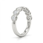 seven stone lab grown diamond bezel ring