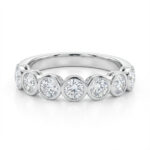 seven stone lab grown diamond bezel ring