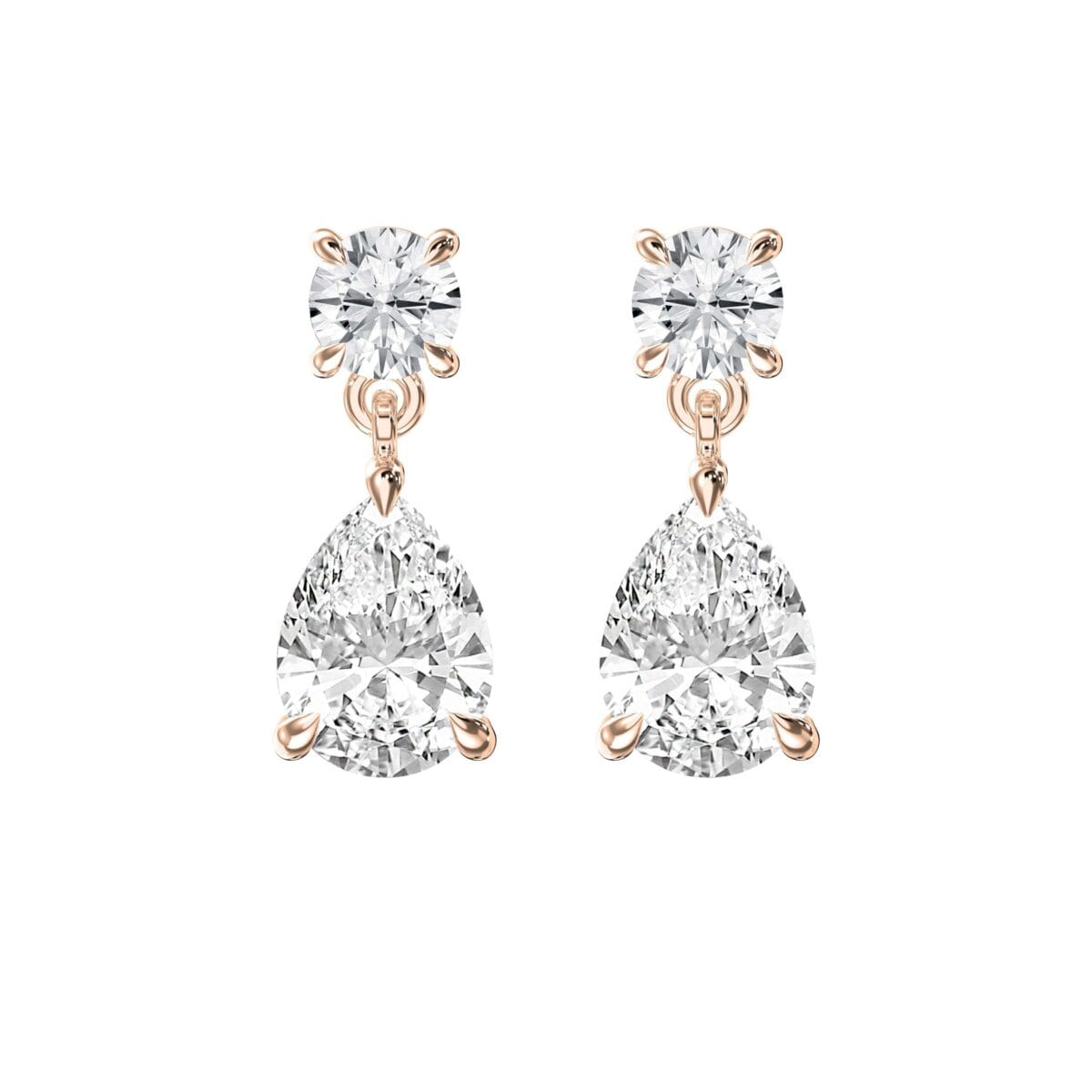 5ct lab grown diamond drop earrings