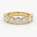 seven stone lab grown diamond bezel ring