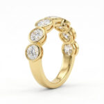 seven stone lab grown diamond bezel ring