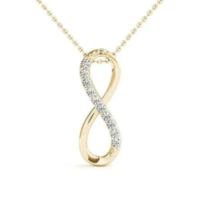 exquisite infinity necklace: 0.10 ct diamond, 14k gold