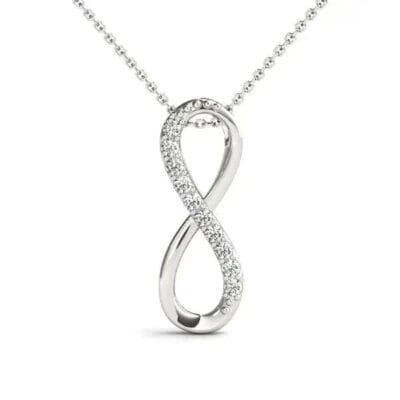 exquisite infinity necklace: 0.10 ct diamond, 14k gold