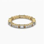 1ctw round baguette wedding ring