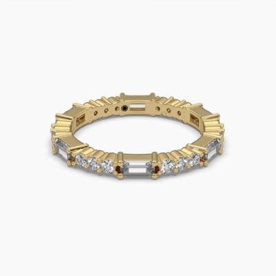 1ctw round baguette wedding ring