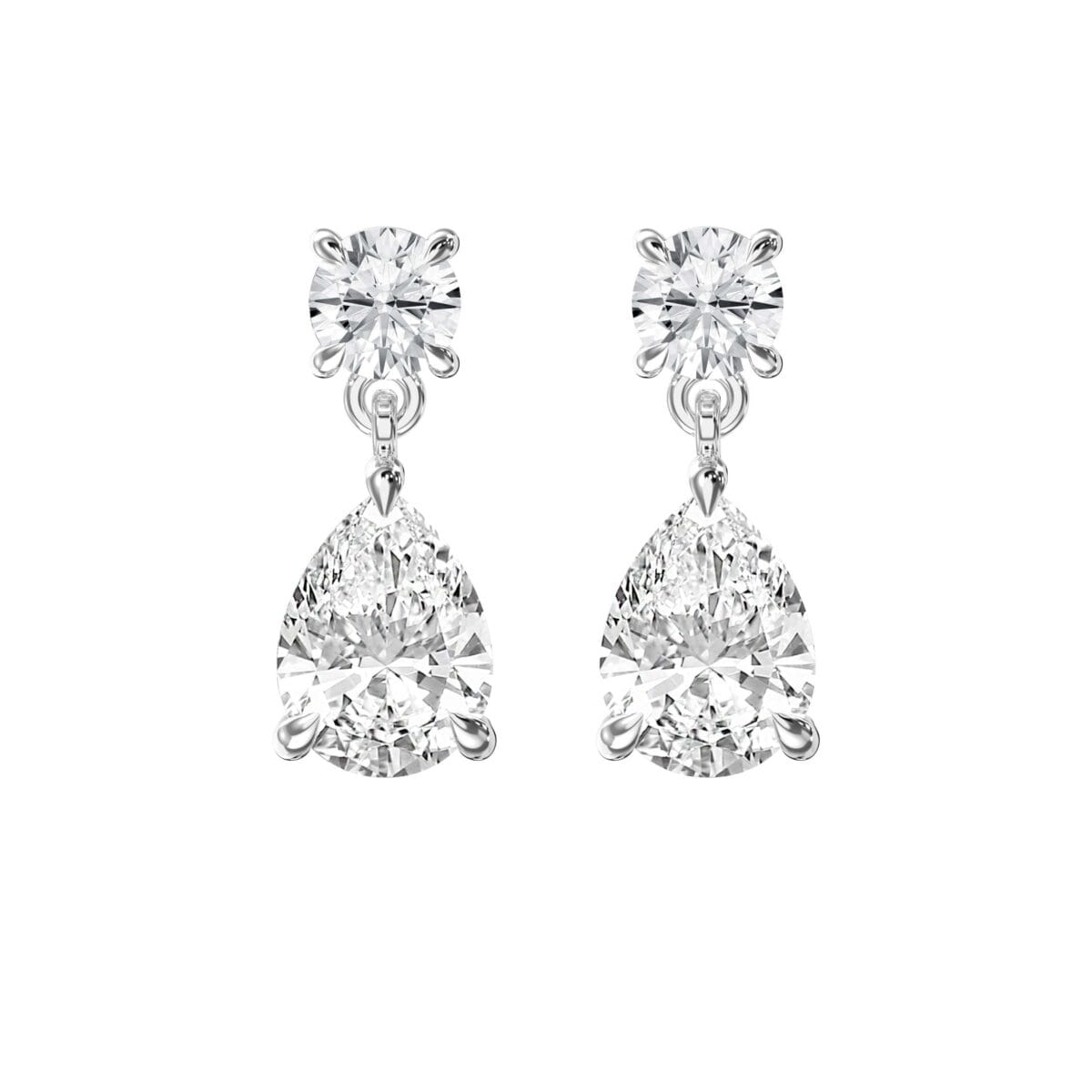 5ct lab grown diamond drop earrings