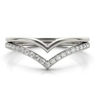 double chevron diamond wedding band
