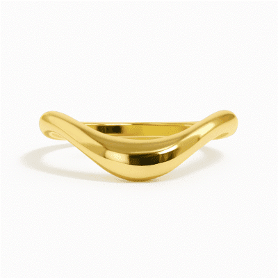drip curved wedding band