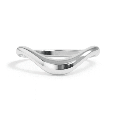 drip curved wedding band