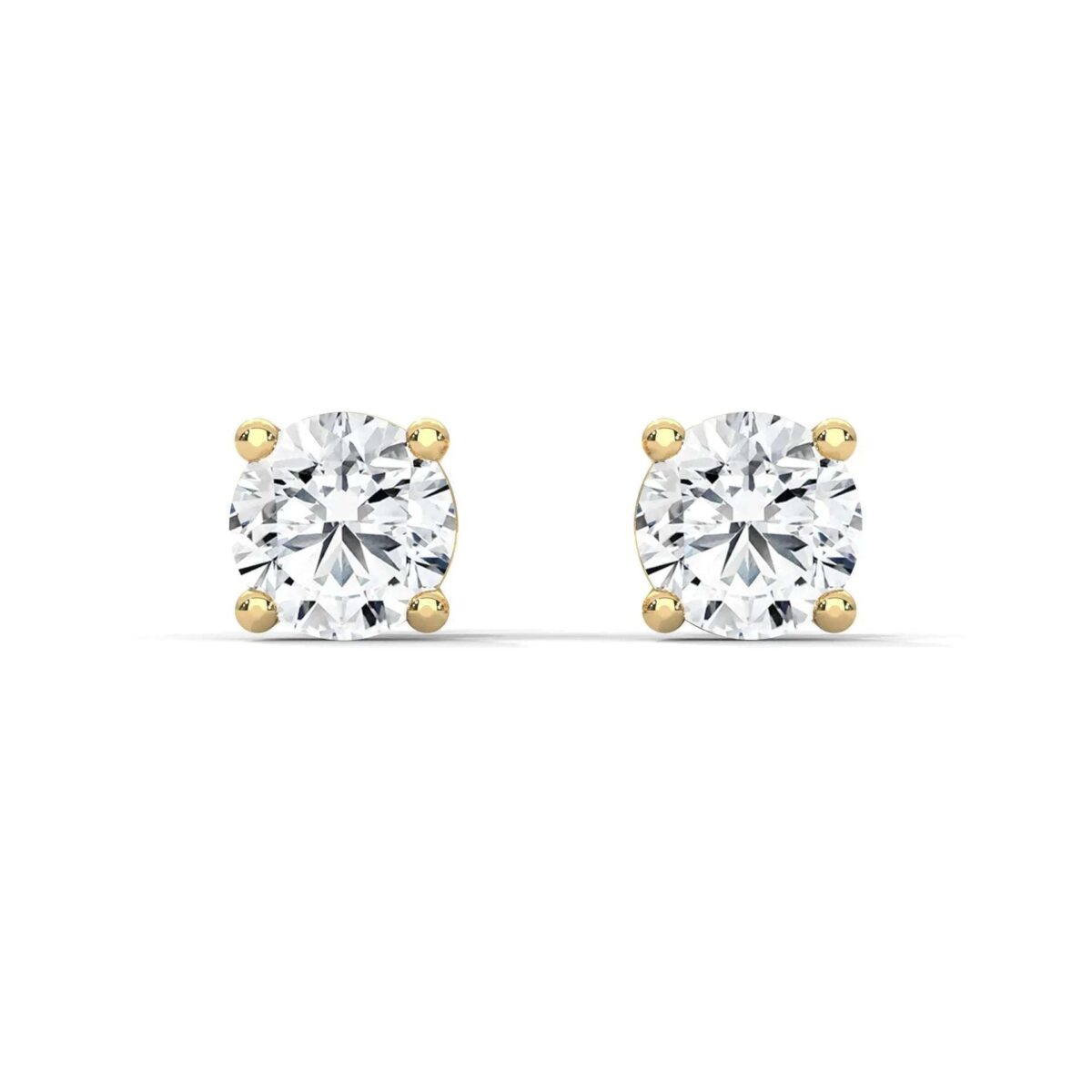 lab grown diamond round 4 prong stud earrings