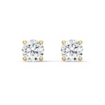 lab grown diamond round 4 prong stud earrings