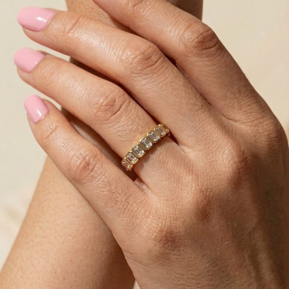 0.5ctw diamond 7 stone bezel ring