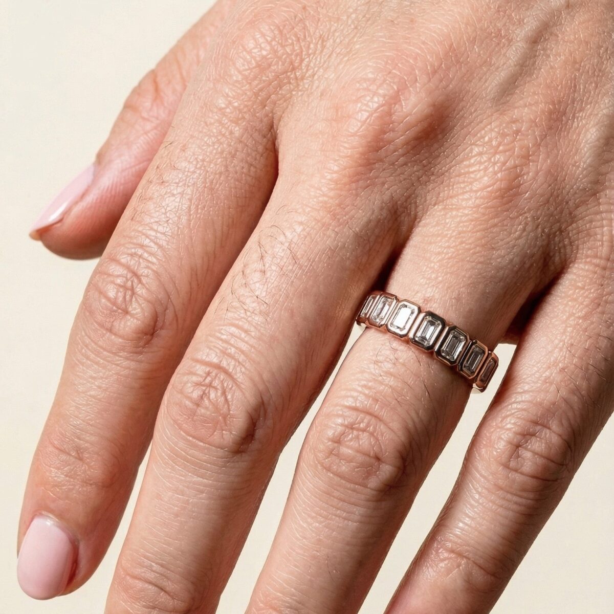 0.5ctw diamond 7 stone bezel ring