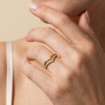 double chevron diamond wedding band