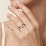 double chevron diamond wedding band