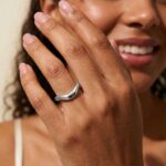 drip curved wedding band