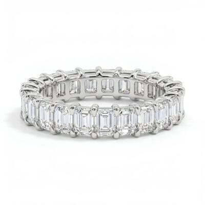 emerald eternity band lab grown diamon