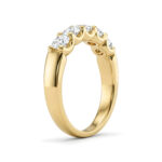 five stone classic basket diamond ring lab grown diamond band