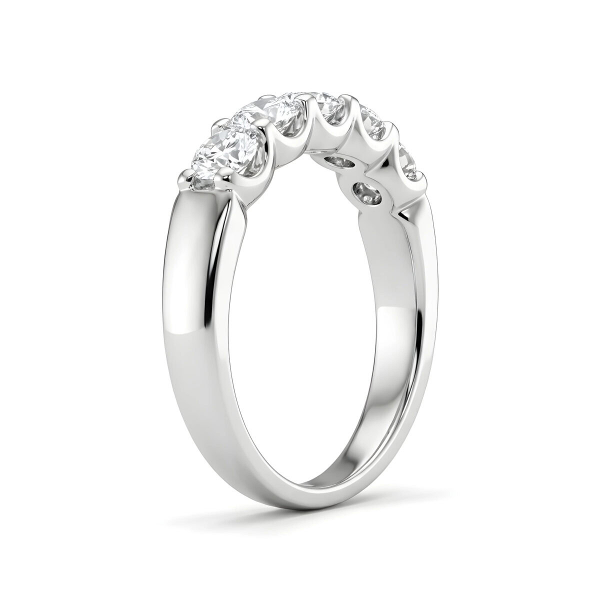 five stone classic basket diamond ring lab grown diamond band