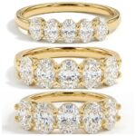 five stone oval lab grown diamond band