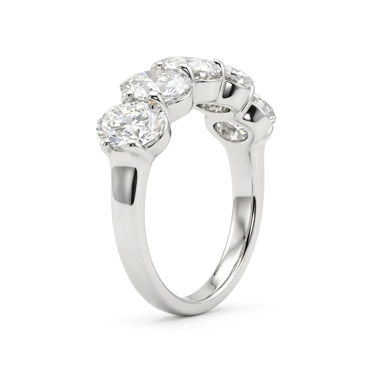 five stone oval lab grown diamond band