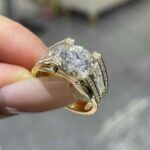 heavy diamond statement ring in 14k:18k gold – unisex luxury wide band1